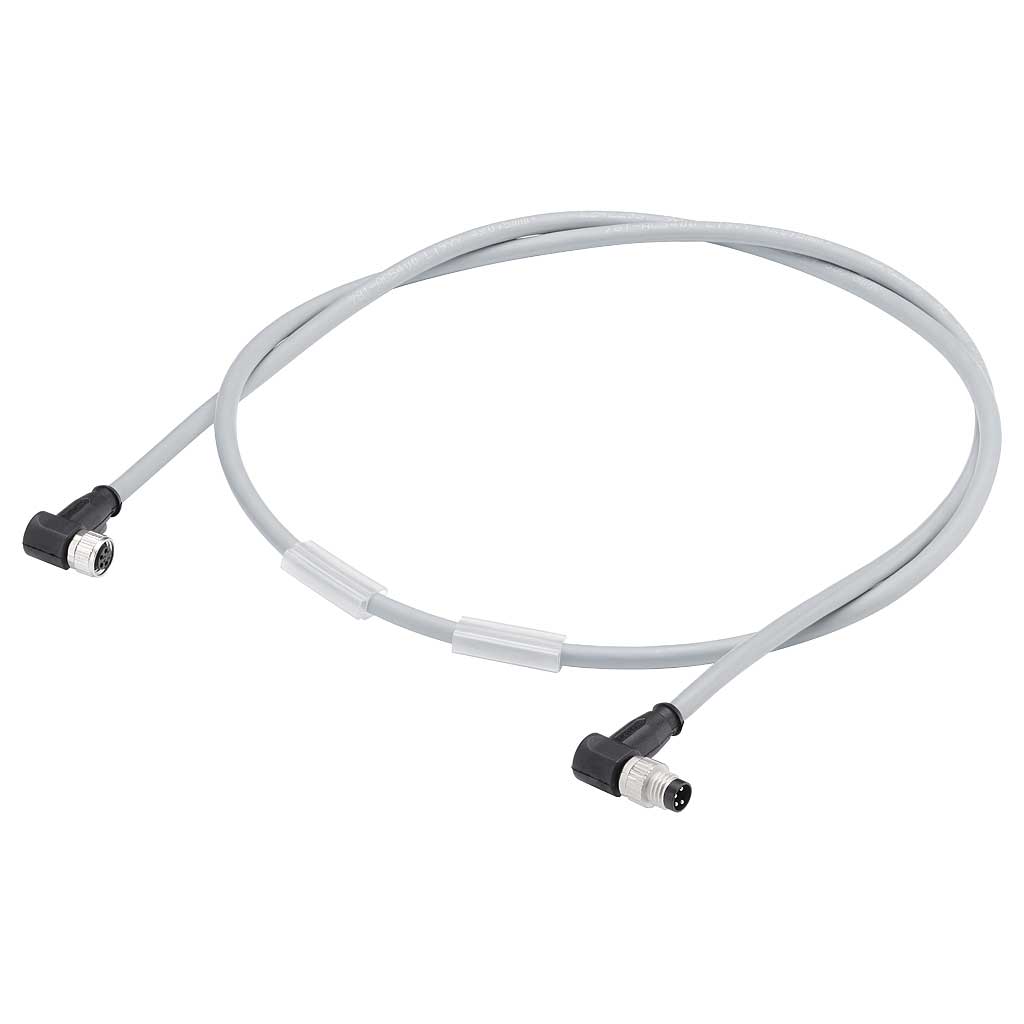 Cable alimentación M8, acodado, 15m